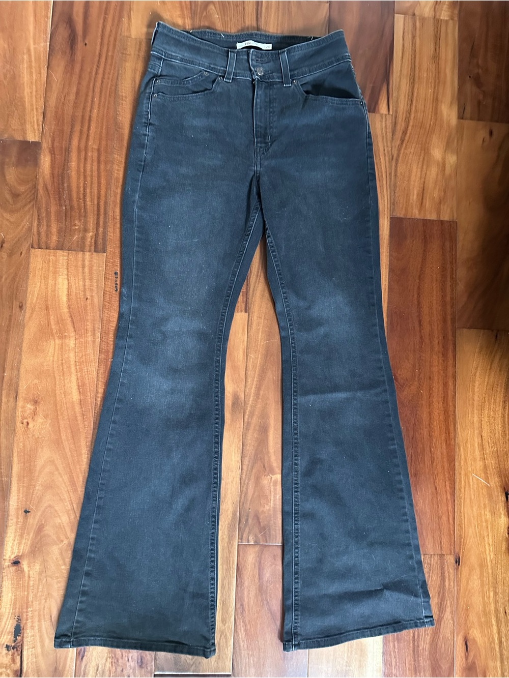 Levi's Black Flared Wide-Leg Jeans